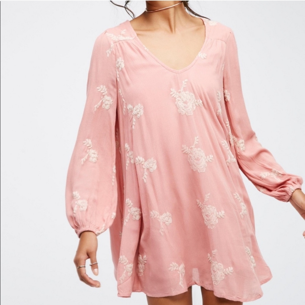 Altar'd State Embroidered Floral Dress, Size Small